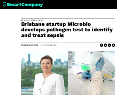 Screen shot of the Smart Company website showing the Microbio article